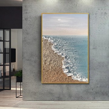 landscape Painting - abstract sand Ocean Coastal Sea Landscape Sea wall art minimalism